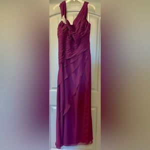 Jade by Jasmine Mother of the Bride Purple Ruffle Long Gown